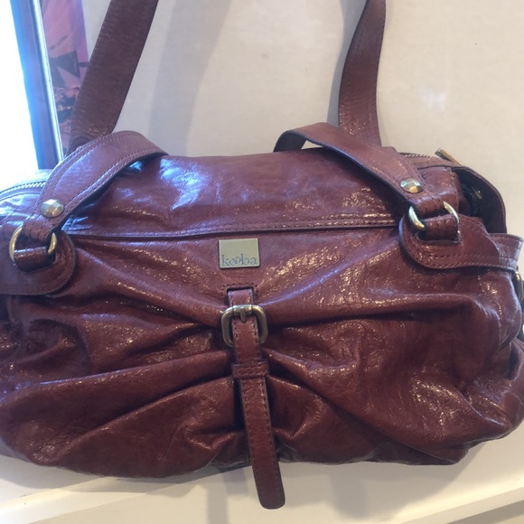 KOOBA BAG IN GLOSSY MAHOGANY LEATHER - Picture 1 of 10